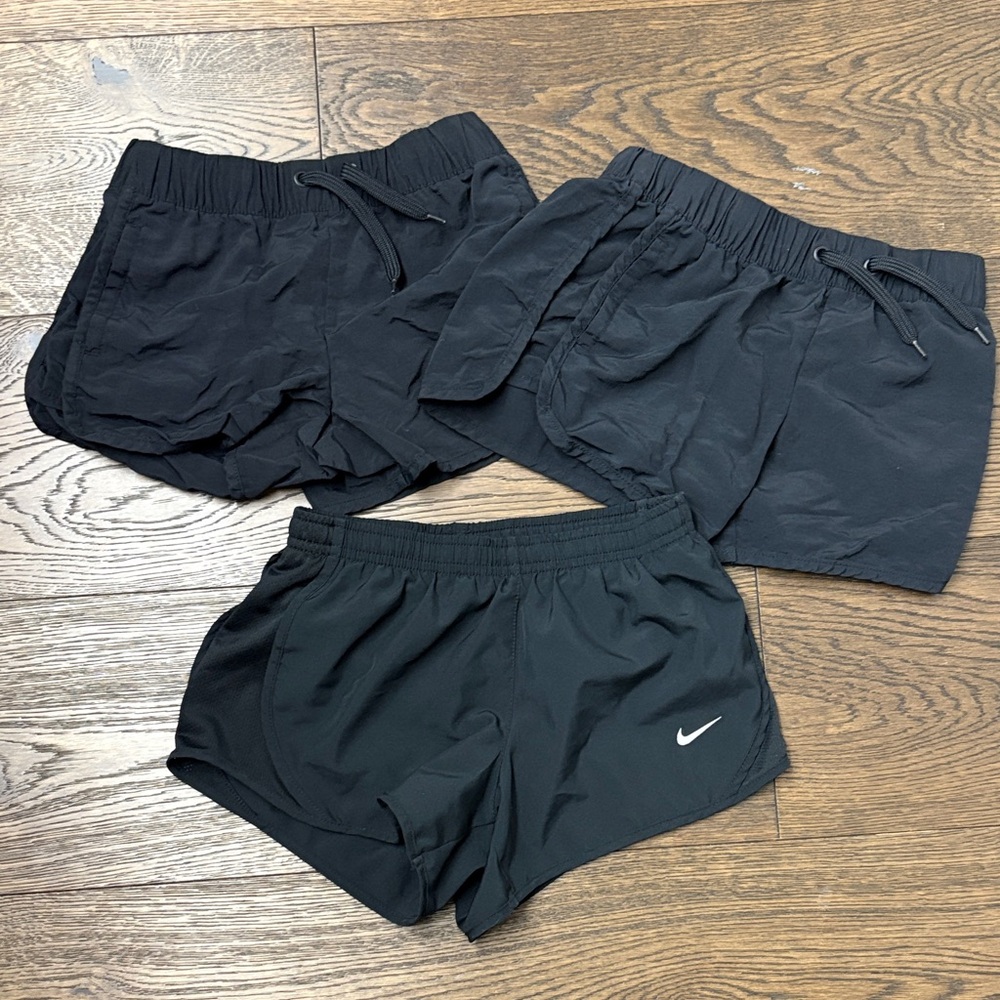 Girls size small Black Running Shorts Trio